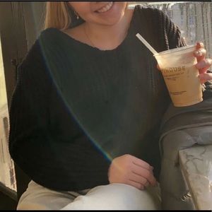 Packing Black knit open back sweater